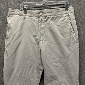 Bonobos Mens 34x32 Gray Slim Fit Chino Flat Front Straight Leg Golf Pants